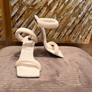 NEW Good American White Terry Heels Size 7.5